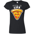 T-Shirts Black / S Pizza is Life Junior Slimmer-Fit T-Shirt