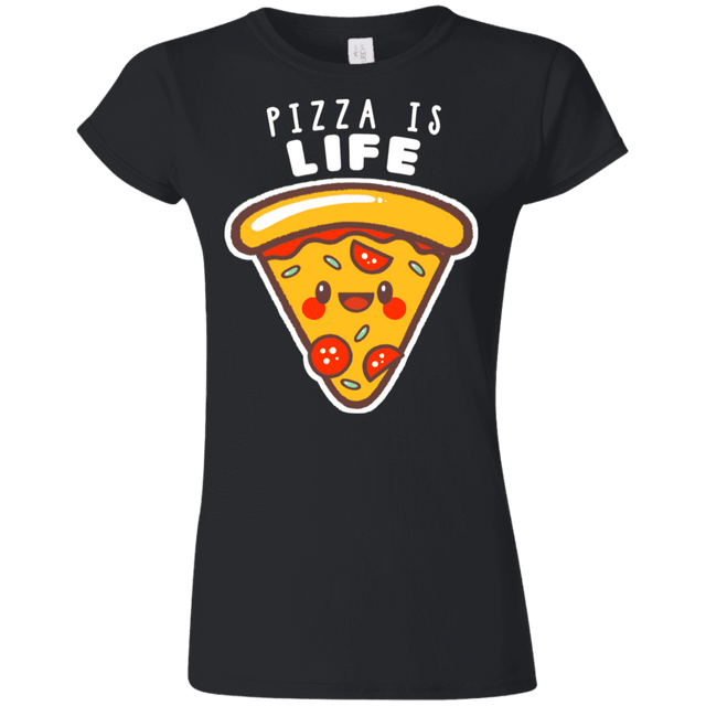 T-Shirts Black / S Pizza is Life Junior Slimmer-Fit T-Shirt
