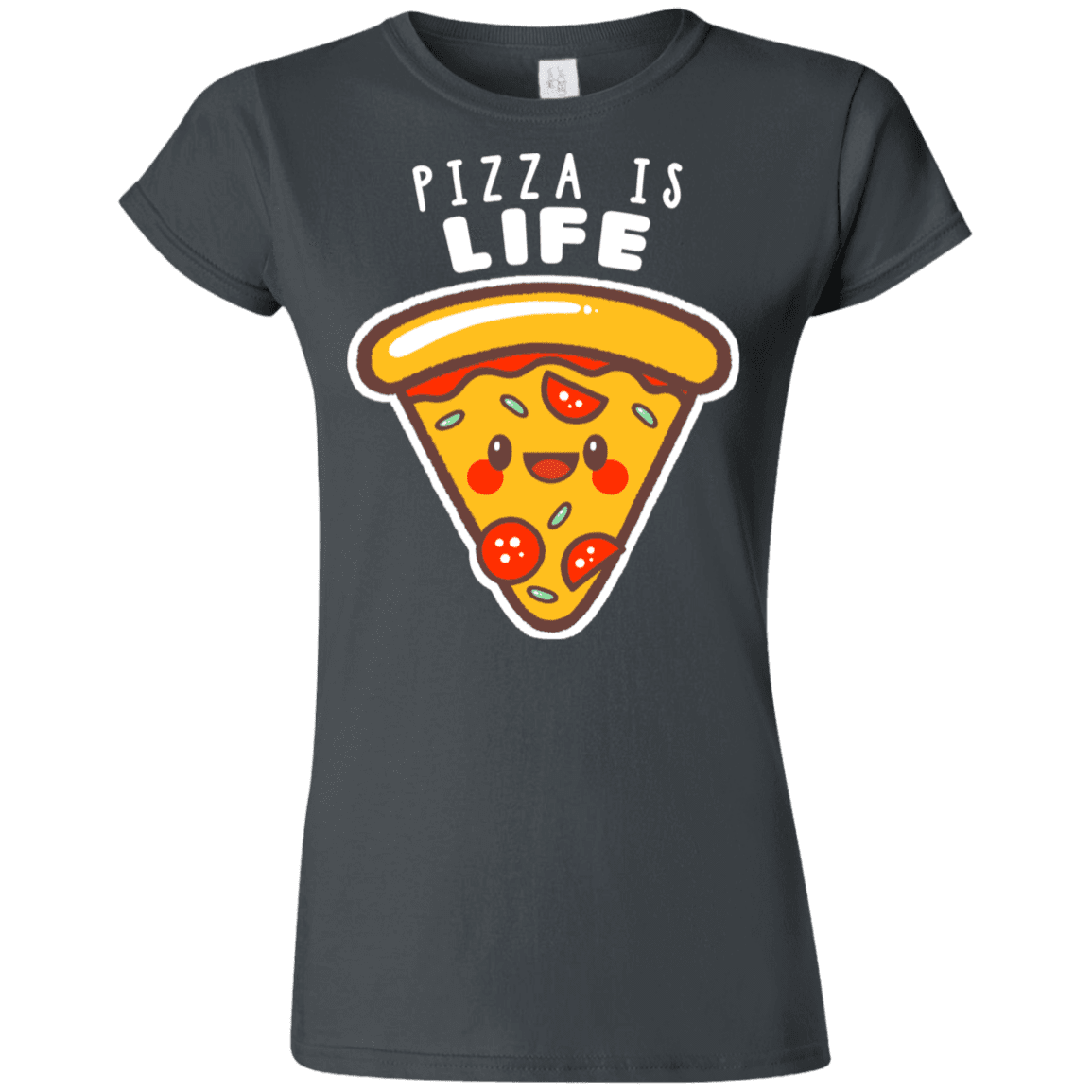 T-Shirts Charcoal / S Pizza is Life Junior Slimmer-Fit T-Shirt