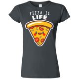 T-Shirts Charcoal / S Pizza is Life Junior Slimmer-Fit T-Shirt