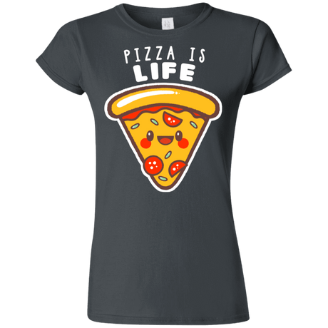 T-Shirts Charcoal / S Pizza is Life Junior Slimmer-Fit T-Shirt