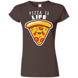 T-Shirts Dark Chocolate / S Pizza is Life Junior Slimmer-Fit T-Shirt