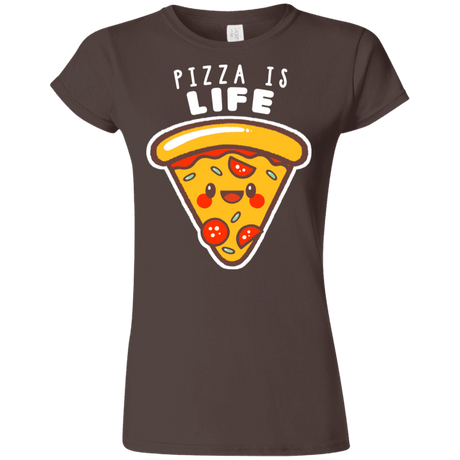 T-Shirts Dark Chocolate / S Pizza is Life Junior Slimmer-Fit T-Shirt
