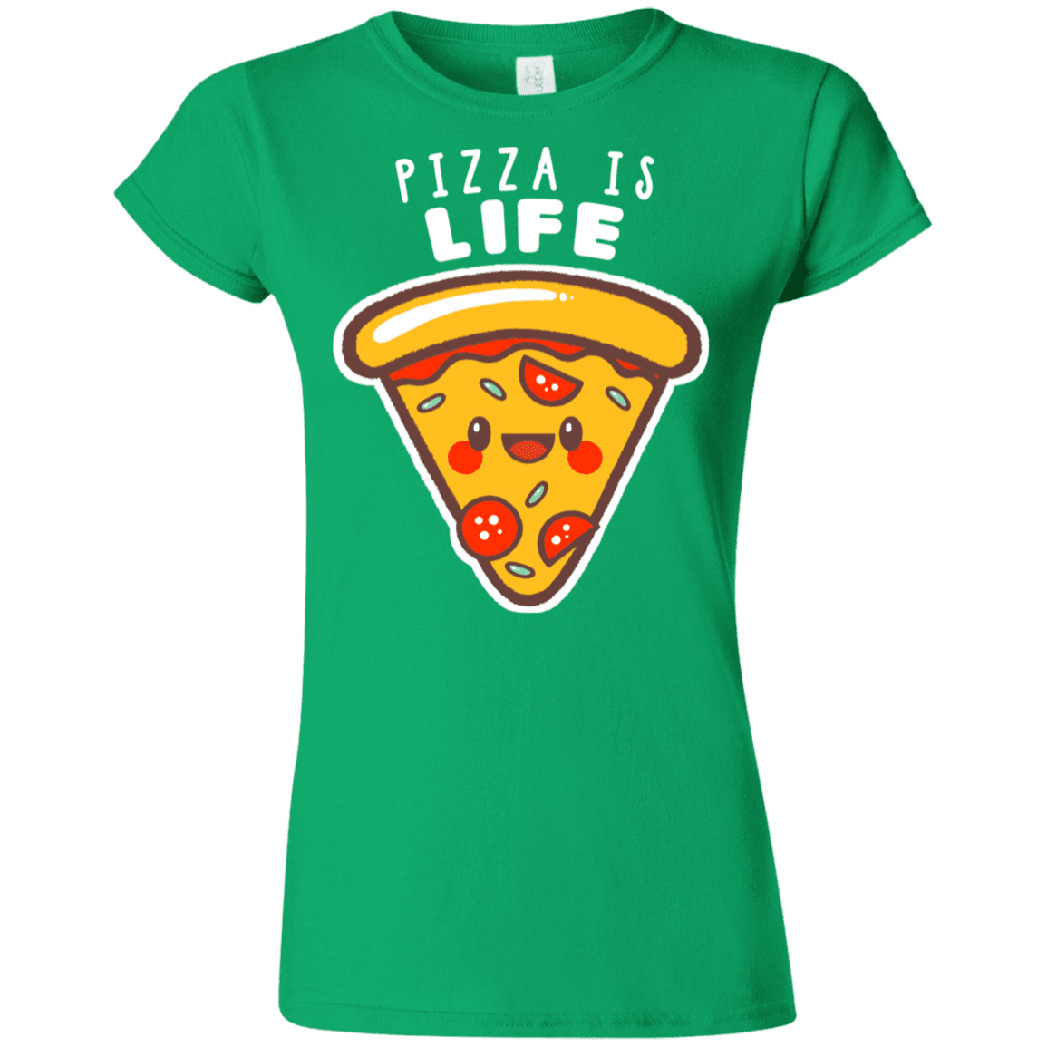 T-Shirts Irish Green / S Pizza is Life Junior Slimmer-Fit T-Shirt