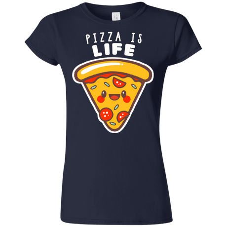 T-Shirts Navy / S Pizza is Life Junior Slimmer-Fit T-Shirt
