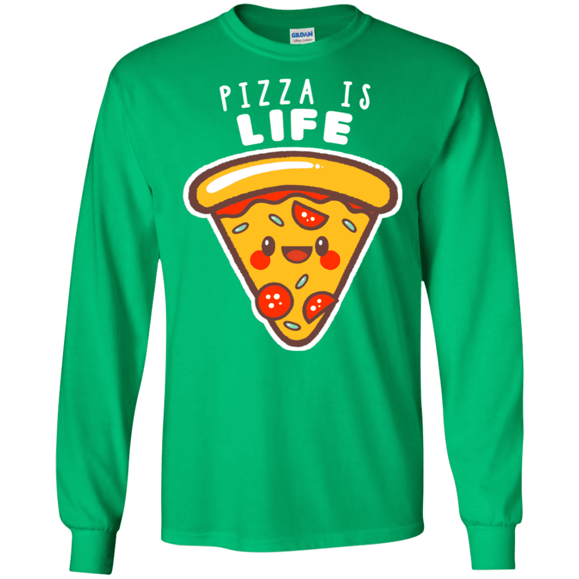 T-Shirts Irish Green / S Pizza is Life Men's Long Sleeve T-Shirt