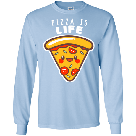 T-Shirts Light Blue / S Pizza is Life Men's Long Sleeve T-Shirt