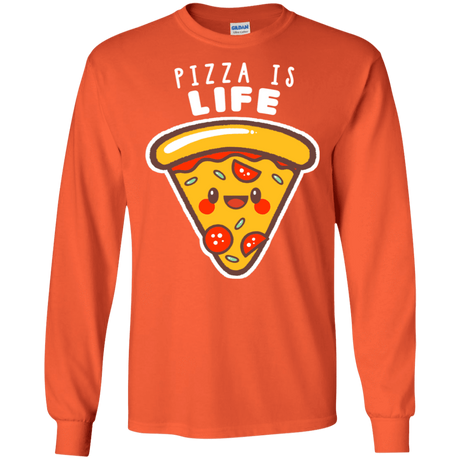 T-Shirts Orange / S Pizza is Life Men's Long Sleeve T-Shirt
