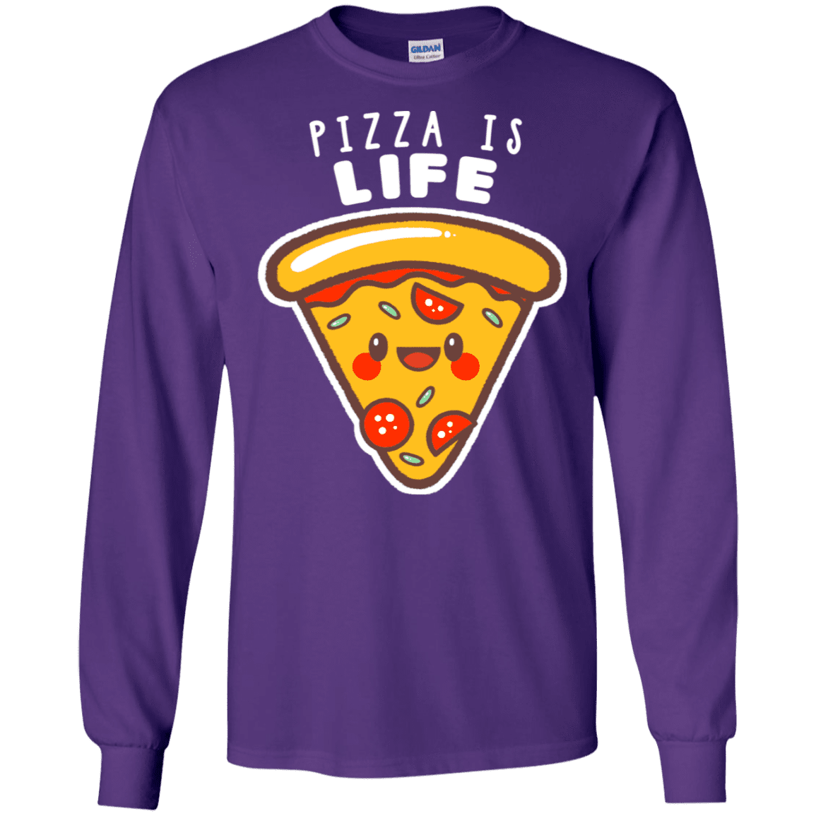 T-Shirts Purple / S Pizza is Life Men's Long Sleeve T-Shirt