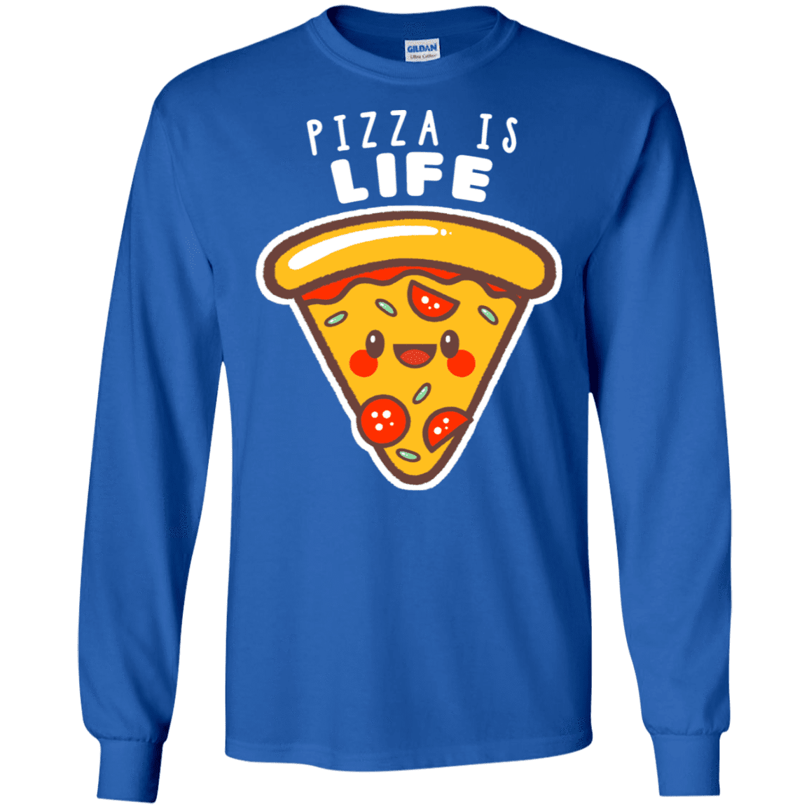 T-Shirts Royal / S Pizza is Life Men's Long Sleeve T-Shirt