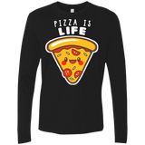 T-Shirts Black / S Pizza is Life Men's Premium Long Sleeve