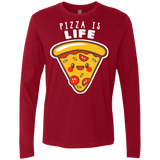 T-Shirts Cardinal / S Pizza is Life Men's Premium Long Sleeve