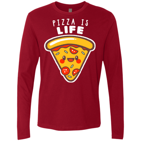 T-Shirts Cardinal / S Pizza is Life Men's Premium Long Sleeve