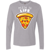 T-Shirts Heather Grey / S Pizza is Life Men's Premium Long Sleeve