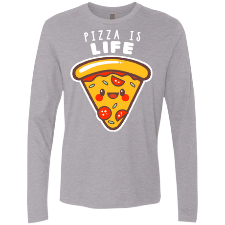 T-Shirts Heather Grey / S Pizza is Life Men's Premium Long Sleeve