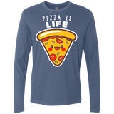 T-Shirts Indigo / S Pizza is Life Men's Premium Long Sleeve