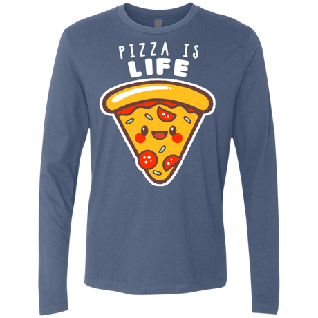 T-Shirts Indigo / S Pizza is Life Men's Premium Long Sleeve