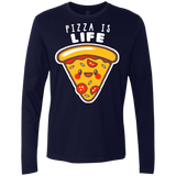 T-Shirts Midnight Navy / S Pizza is Life Men's Premium Long Sleeve