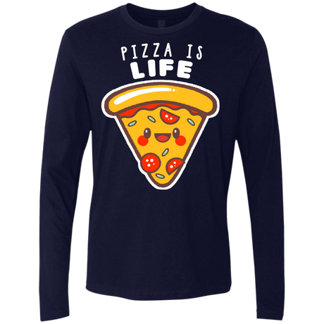 T-Shirts Midnight Navy / S Pizza is Life Men's Premium Long Sleeve