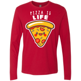 T-Shirts Red / S Pizza is Life Men's Premium Long Sleeve