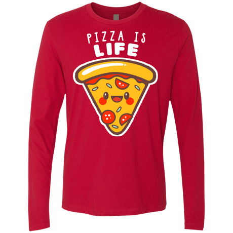 T-Shirts Red / S Pizza is Life Men's Premium Long Sleeve