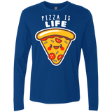T-Shirts Royal / S Pizza is Life Men's Premium Long Sleeve