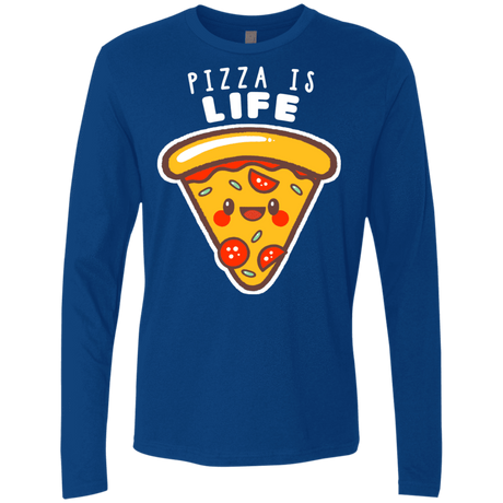 T-Shirts Royal / S Pizza is Life Men's Premium Long Sleeve