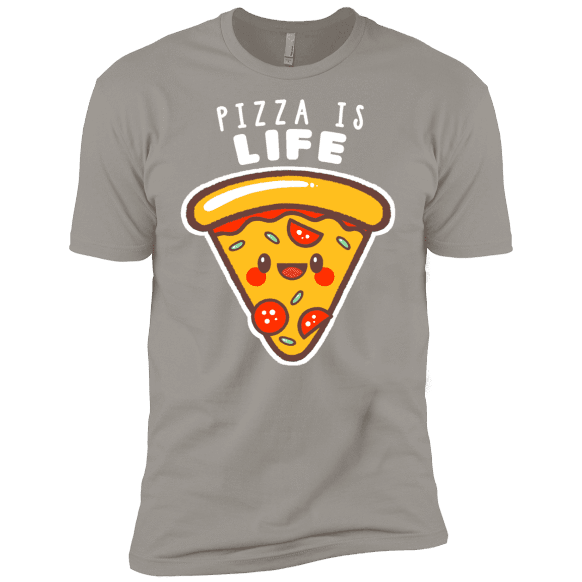T-Shirts Light Grey / X-Small Pizza is Life Men's Premium T-Shirt