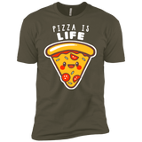 T-Shirts Military Green / X-Small Pizza is Life Men's Premium T-Shirt