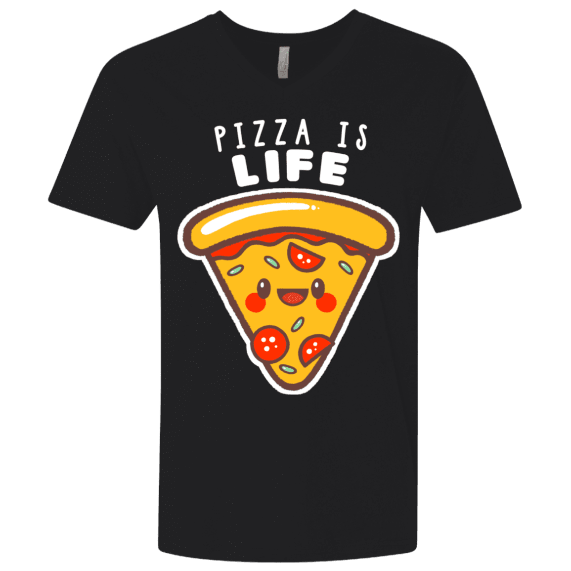 T-Shirts Black / X-Small Pizza is Life Men's Premium V-Neck