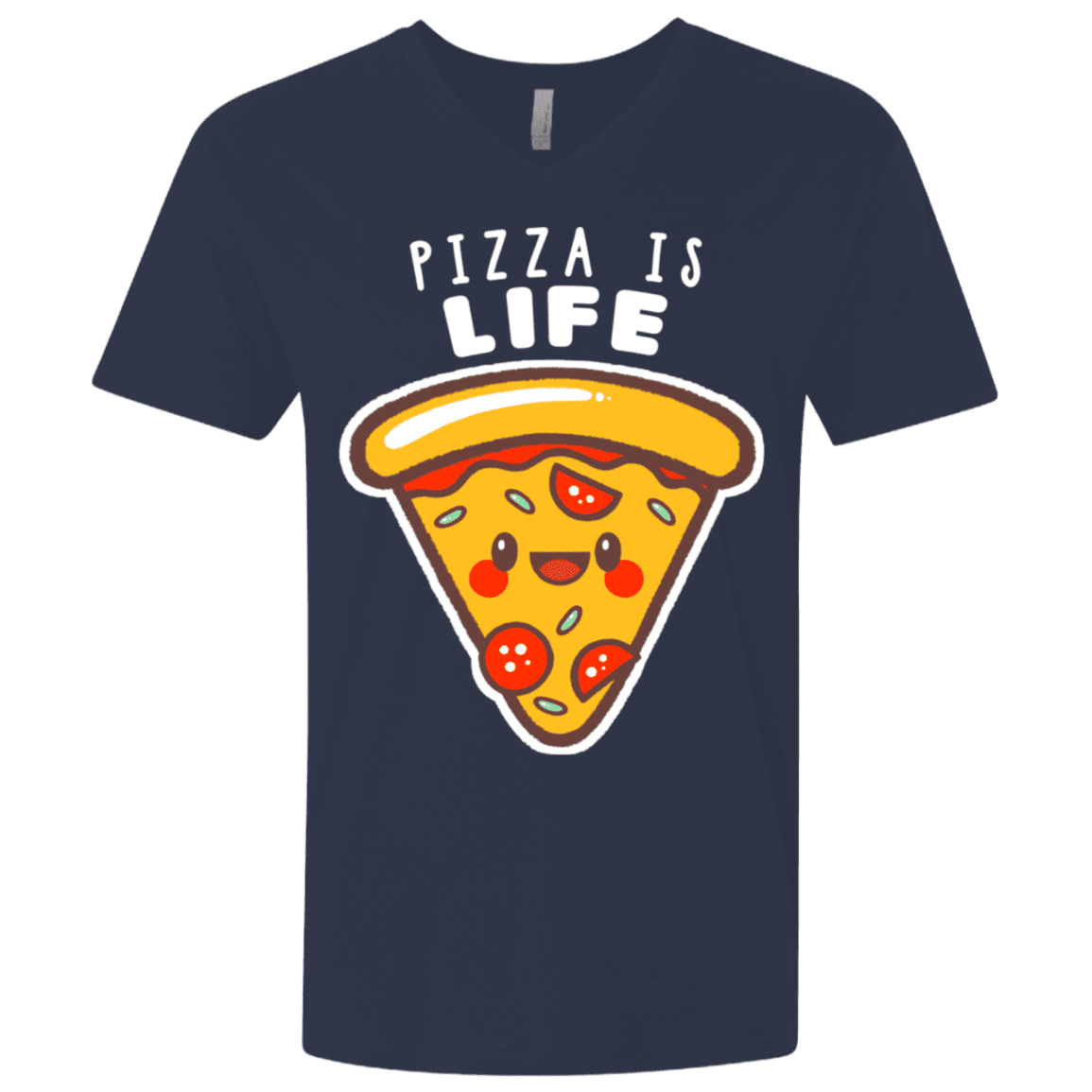 T-Shirts Midnight Navy / X-Small Pizza is Life Men's Premium V-Neck