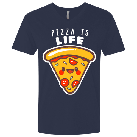 T-Shirts Midnight Navy / X-Small Pizza is Life Men's Premium V-Neck