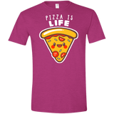 T-Shirts Antique Heliconia / S Pizza is Life Men's Semi-Fitted Softstyle