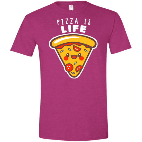 T-Shirts Antique Heliconia / S Pizza is Life Men's Semi-Fitted Softstyle