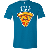 T-Shirts Antique Sapphire / S Pizza is Life Men's Semi-Fitted Softstyle
