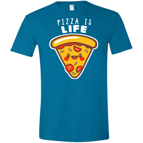 T-Shirts Antique Sapphire / S Pizza is Life Men's Semi-Fitted Softstyle