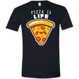 T-Shirts Black / X-Small Pizza is Life Men's Semi-Fitted Softstyle