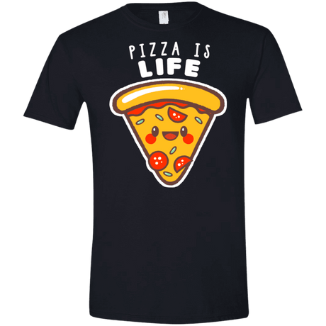 T-Shirts Black / X-Small Pizza is Life Men's Semi-Fitted Softstyle