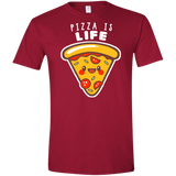 T-Shirts Cardinal Red / S Pizza is Life Men's Semi-Fitted Softstyle