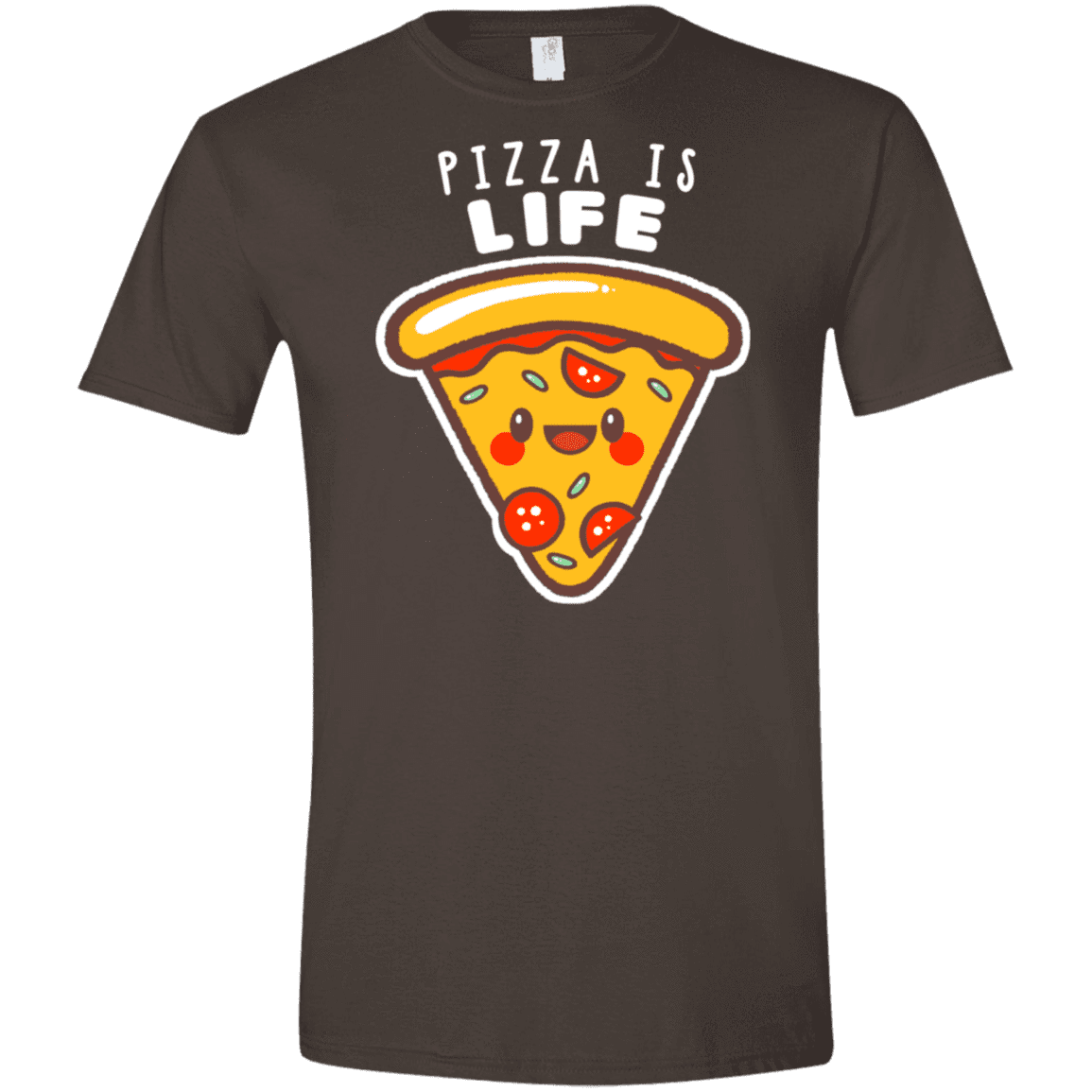 T-Shirts Dark Chocolate / S Pizza is Life Men's Semi-Fitted Softstyle