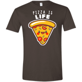T-Shirts Dark Chocolate / S Pizza is Life Men's Semi-Fitted Softstyle