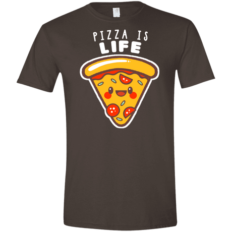 T-Shirts Dark Chocolate / S Pizza is Life Men's Semi-Fitted Softstyle