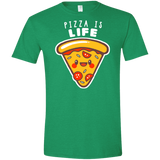 T-Shirts Heather Irish Green / M Pizza is Life Men's Semi-Fitted Softstyle