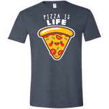 T-Shirts Heather Navy / S Pizza is Life Men's Semi-Fitted Softstyle