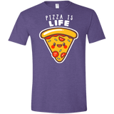 T-Shirts Heather Purple / S Pizza is Life Men's Semi-Fitted Softstyle