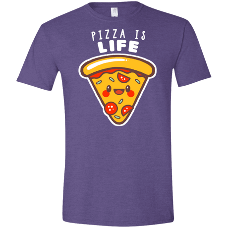 T-Shirts Heather Purple / S Pizza is Life Men's Semi-Fitted Softstyle