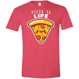 T-Shirts Heather Red / S Pizza is Life Men's Semi-Fitted Softstyle