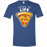 T-Shirts Heather Royal / X-Small Pizza is Life Men's Semi-Fitted Softstyle