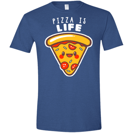 T-Shirts Heather Royal / X-Small Pizza is Life Men's Semi-Fitted Softstyle