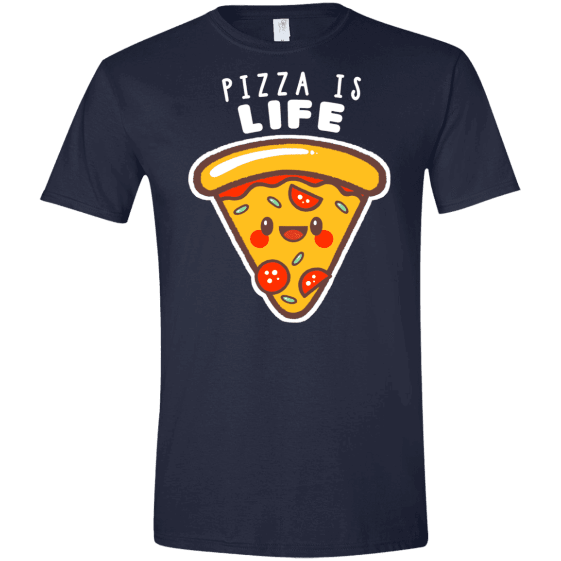 T-Shirts Navy / X-Small Pizza is Life Men's Semi-Fitted Softstyle